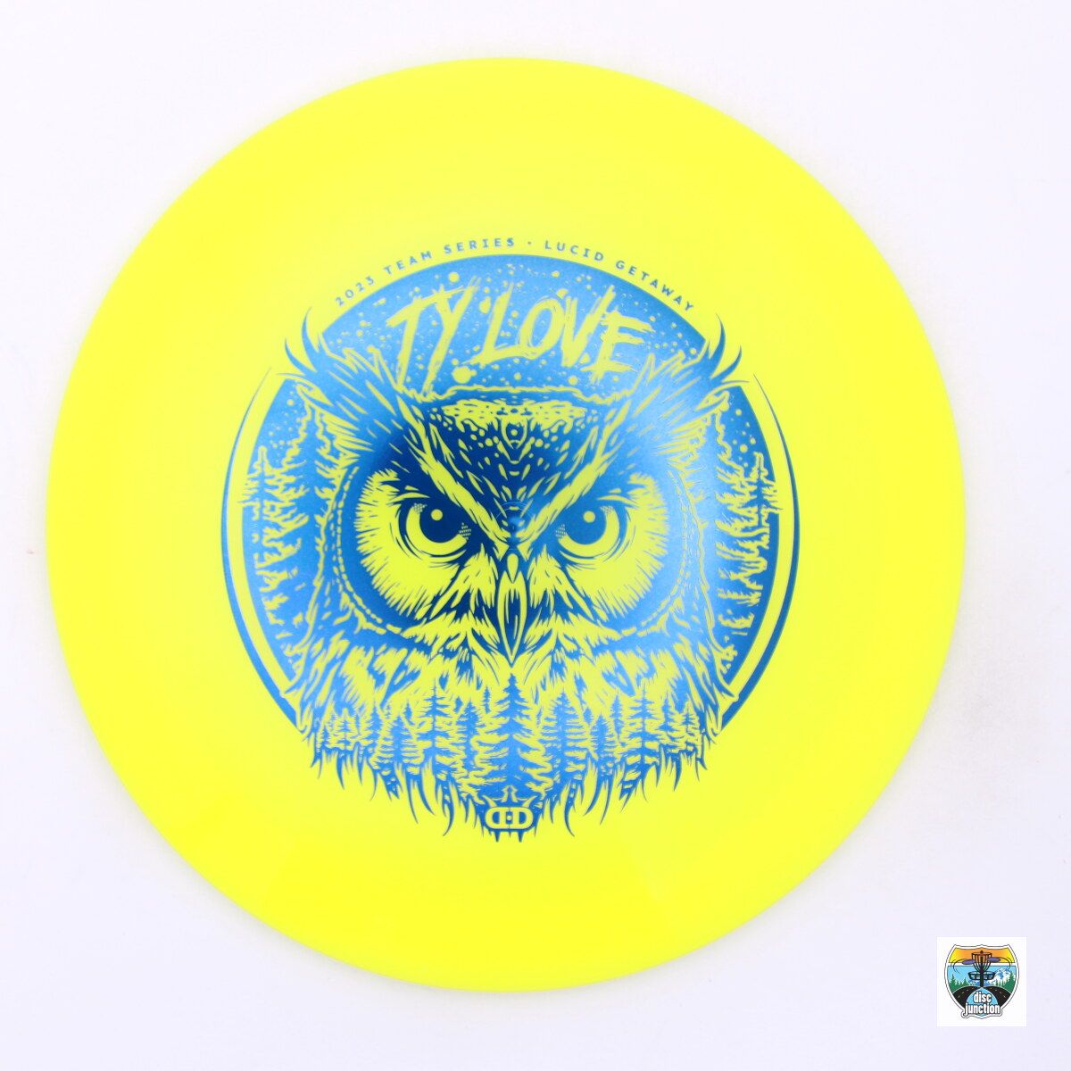 Dynamic Discs Lucid Getaway 2023 Team Series Ty Love, Manufacturer Weight Range: 173-176 Grams, Color: Yellow, Serial Number: 0021-0008