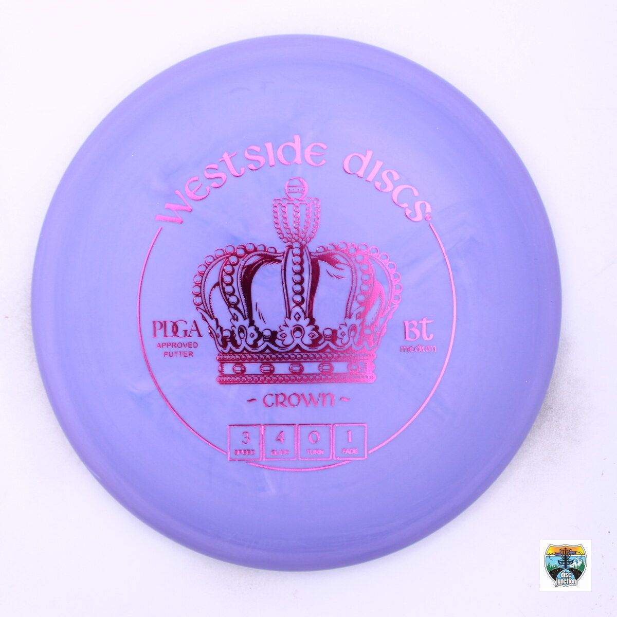 Westside Discs BT Medium Crown, Manufacturer Weight Range: 173+ Grams, Color: Purple, Serial Number: 0002-1248