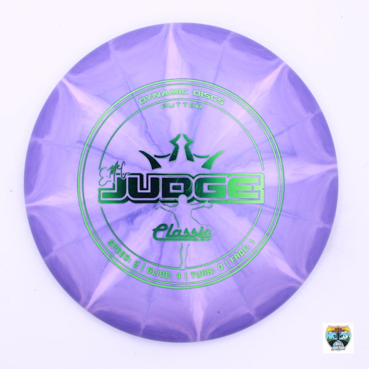 Dynamic Discs Classic Blend Burst EMAC Judge, Manufacturer Weight Range: 173-176 Grams, Color: Purple, Serial Number: 0002-0091