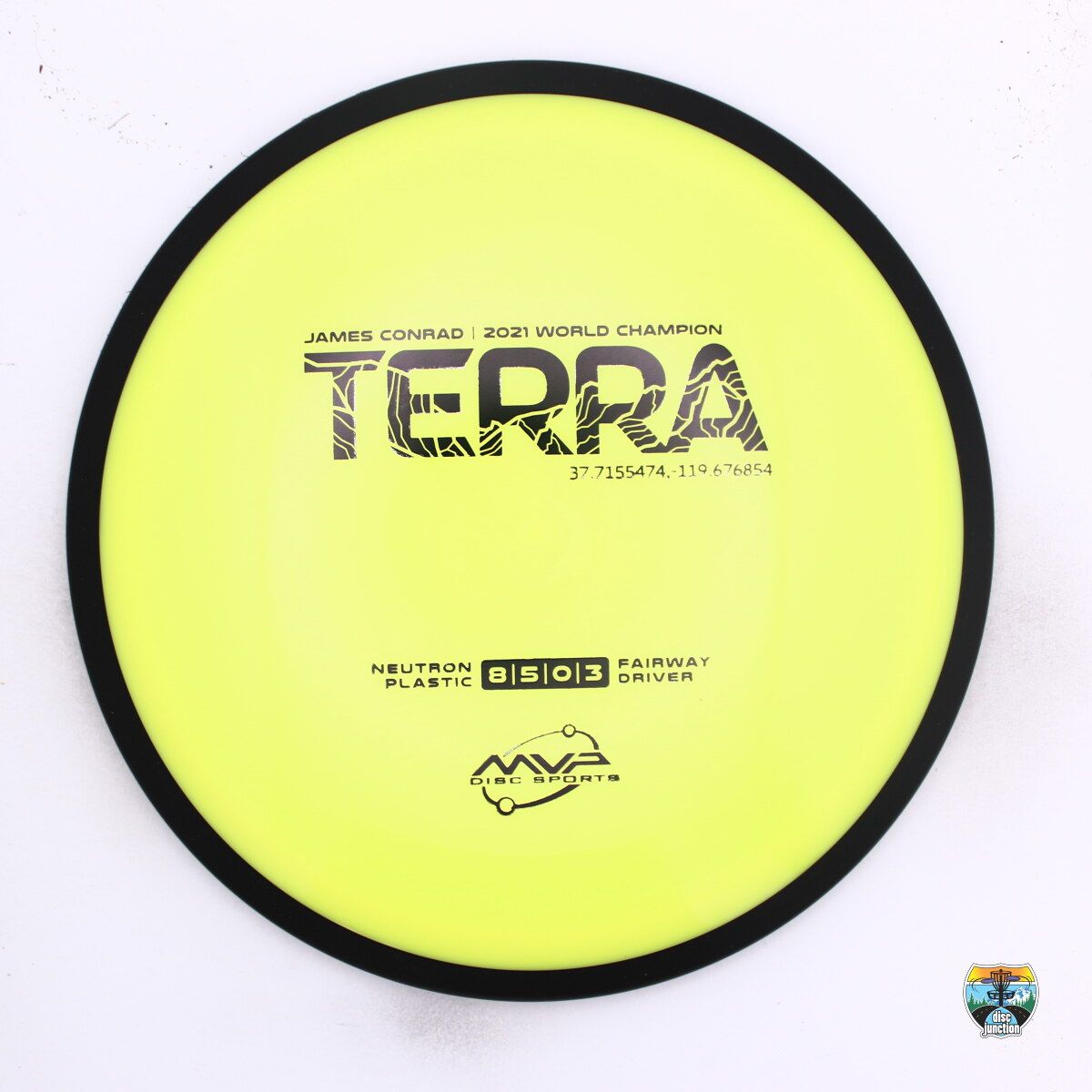 MVP Neutron Terra James Conrad 2021 World Champion, Manufacturer Weight Range: 170-175 Grams, Color: Yellow/Black, Serial Number: 0633-0288