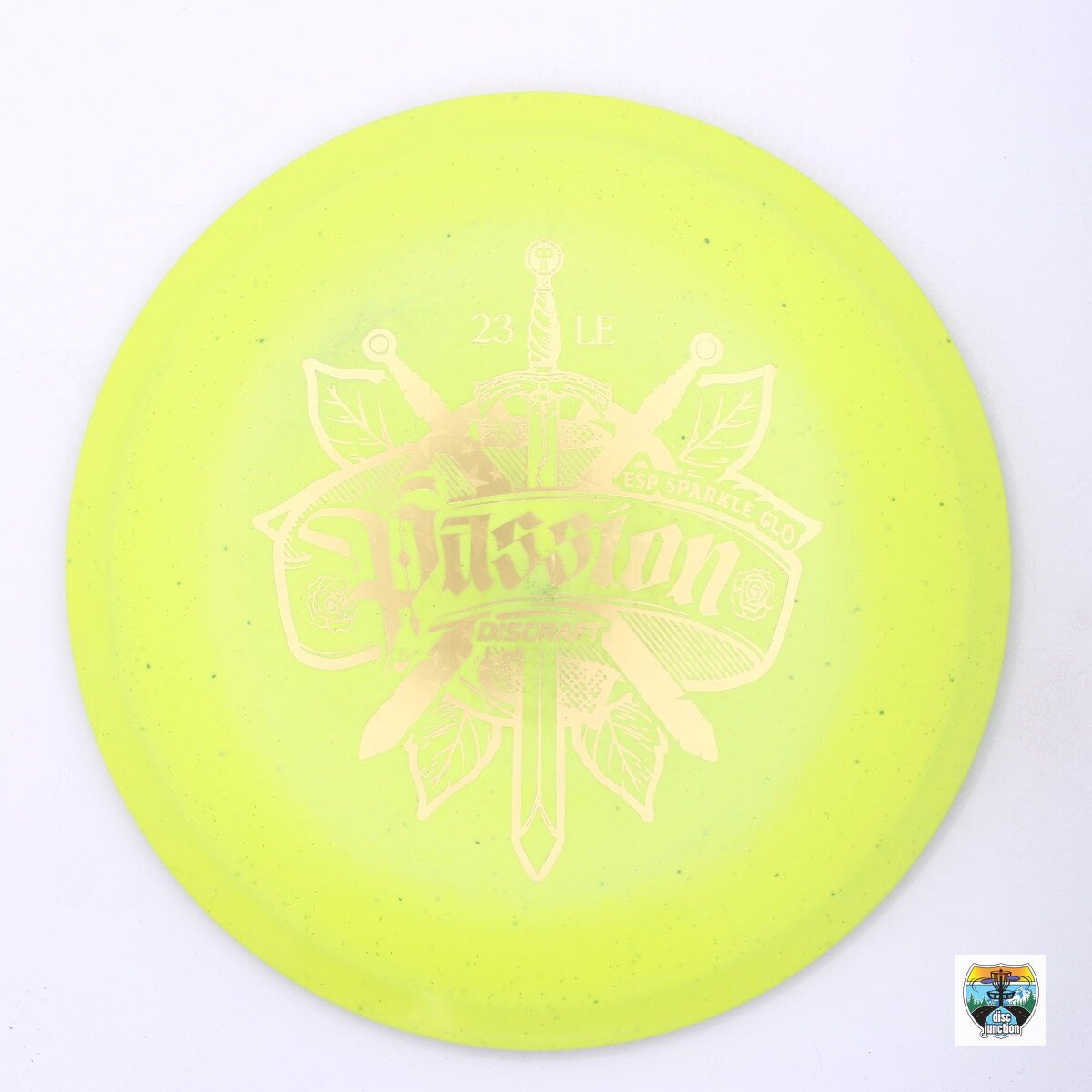 Discraft ESP Sparkle Glo Passion Ledgestone Edition 2023, Manufacturer Weight Range: 175-176 Grams, Color: Yellow, Serial Number: 0027-0006