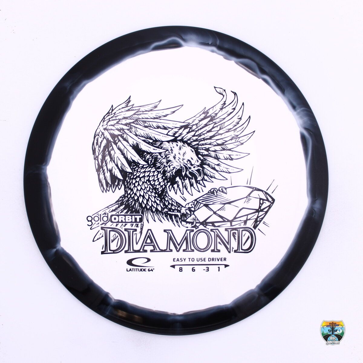 Latitude 64° Gold Orbit Diamond, Manufacturer Weight Range: 155-159 Grams, Color: White/Black, Serial Number: 0476-0017