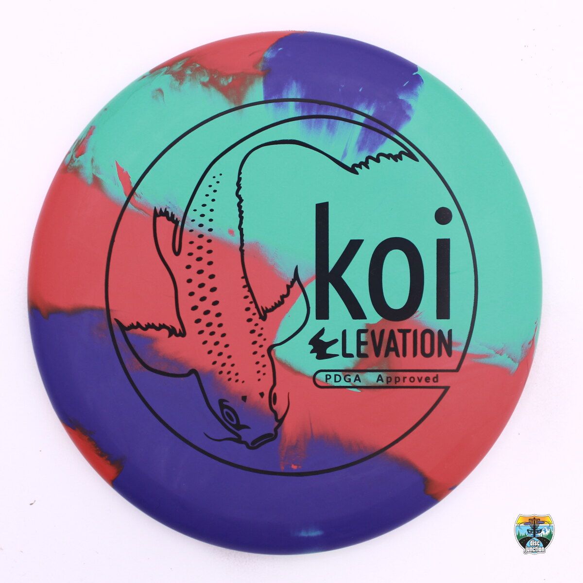 Elevation Disc Golf ecoFLEX Koi, Manufacturer Weight Range: 169-172 Grams, Color: Oceanic (Green/Purple/Red), Serial Number: 0732-0004