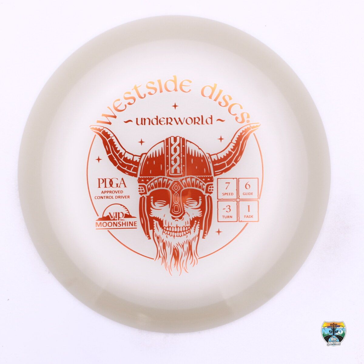 Westside Discs VIP Moonshine Underworld, Manufacturer Weight Range: 173+ Grams, Color: Glow, Serial Number: 0344-0034
