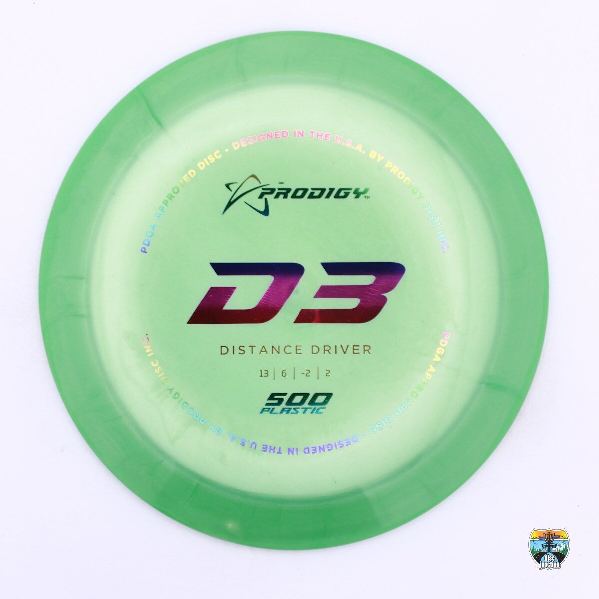 Prodigy 500 D3, Manufacturer Weight Range: 170-174 Grams, Color: Green, Serial Number: 0216-0138