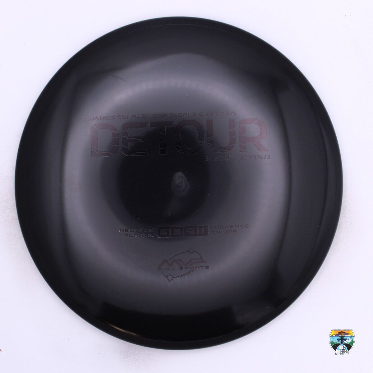 MVP Neutron Detour James Conrad 2021 World Champion, Manufacturer Weight Range: 170-175 Grams, Color: Black/Black, Serial Number: 0580-0023