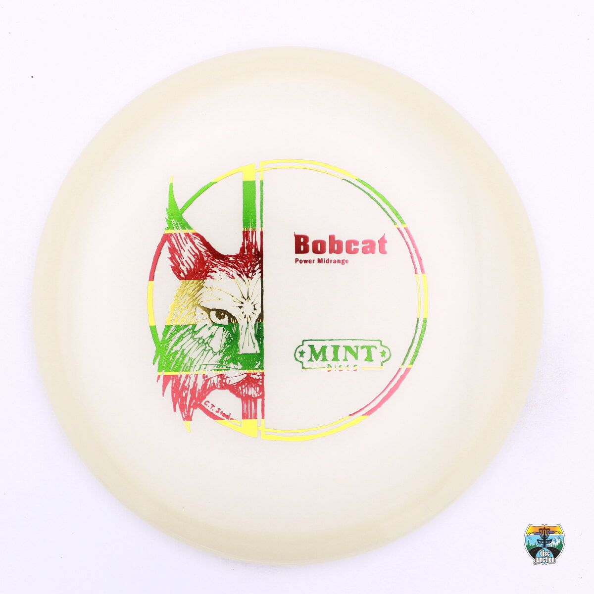 Mint Discs Nocturnal Bobcat Half Cat Stamp, Manufacturer Weight Range: 176-177 Grams, Color: Glow, Serial Number: 0245-0021