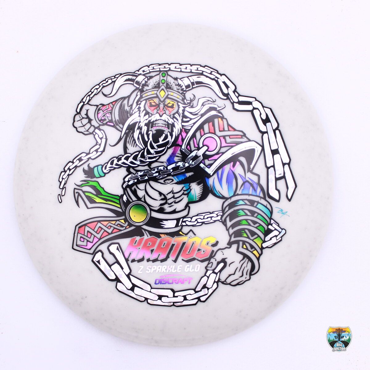 Discraft Z Sparkle Glo Kratos Ledgestone Edition 2025 Season 1  Paul McBeth, Manufacturer Weight Range: 173-174 Grams, Color: White, Serial Number: 0423-0092