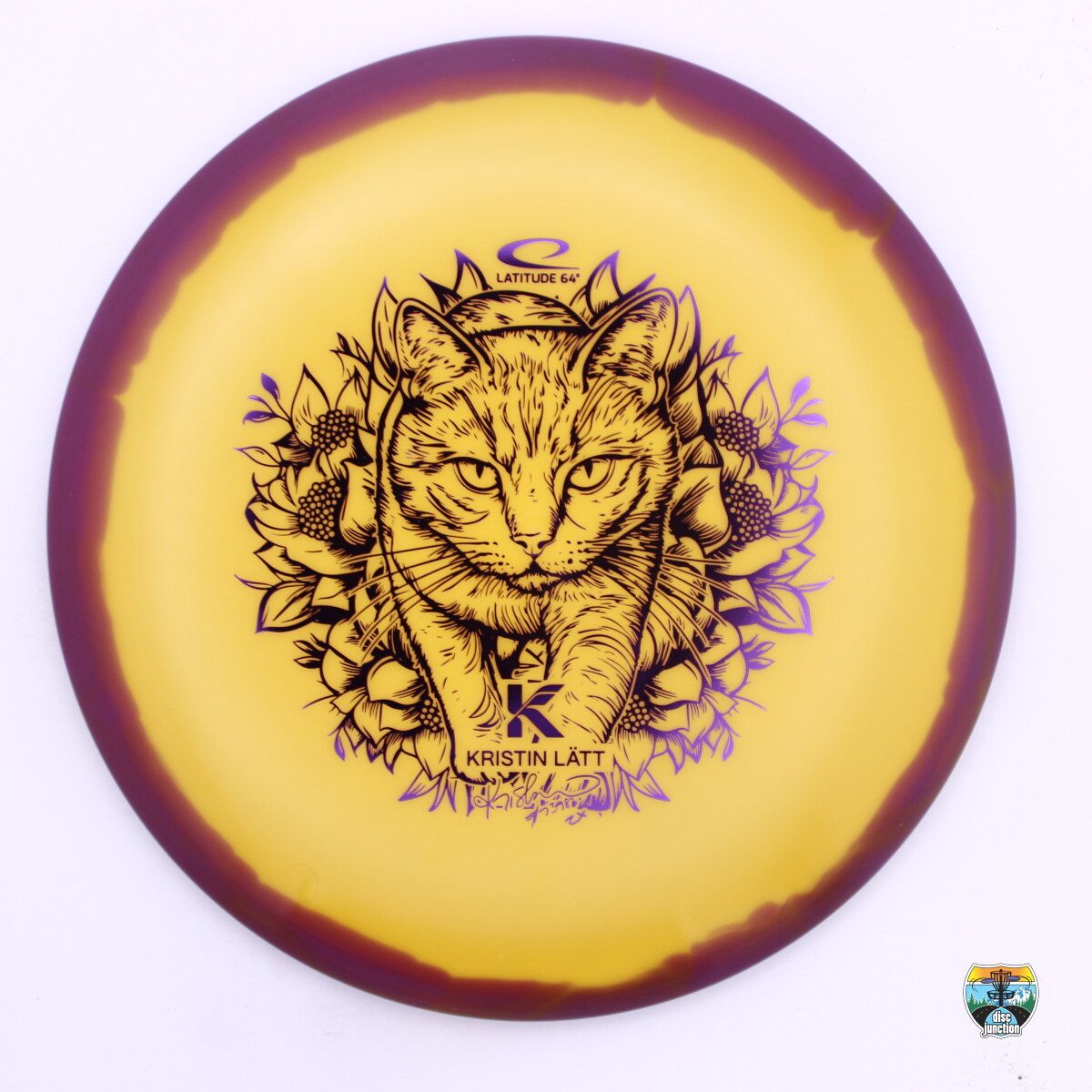 Latitude 64° Gold Orbit Claymore 2025 Team Series Kristin Latt 2x, Manufacturer Weight Range: 177+ Grams, Color: Yellow/Purple, Serial Number: 0436-0027