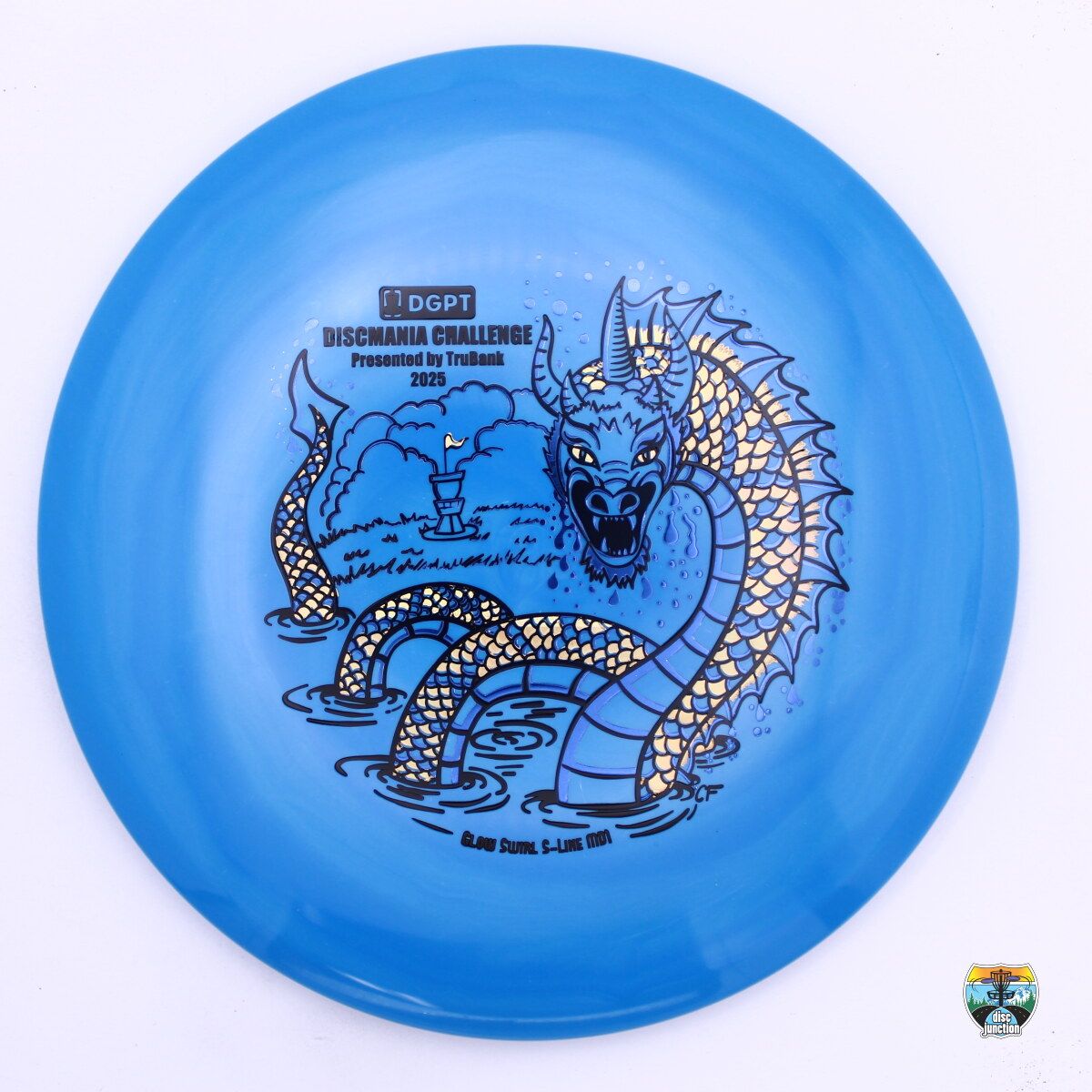Discmania Swirly S-Line Glow MD1 2025 Discmania Open , Manufacturer Weight Range: 177+ Grams, Color: Blue, Serial Number: 0442-0007