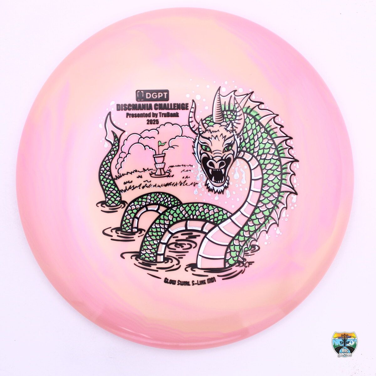 Discmania Swirly S-Line Glow MD1 2025 Discmania Open , Manufacturer Weight Range: 177+ Grams, Color: Orange/Pink, Serial Number: 0442-0011