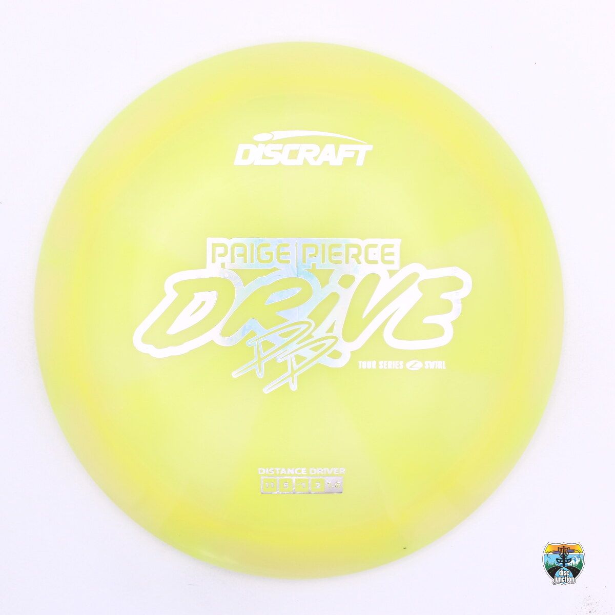 Discraft Z Swirl Drive 2025 Tour Series Paige Pierce, Manufacturer Weight Range: 173-174 Grams, Color: Yellow, Serial Number: 0446-0032
