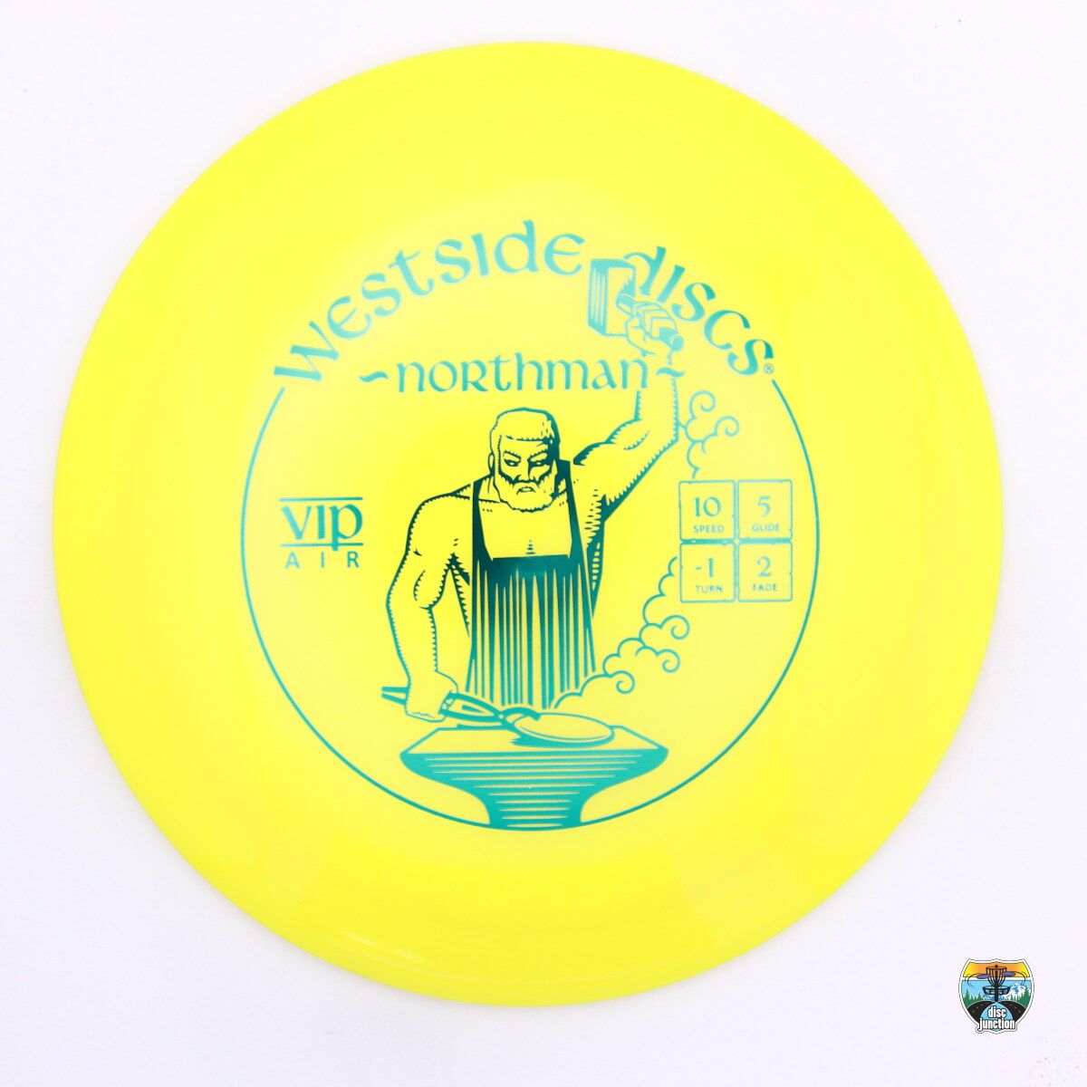 Westside Discs VIP Air Northman, Manufacturer Weight Range: 155-159 Grams, Color: Yellow, Serial Number: 0456-0047