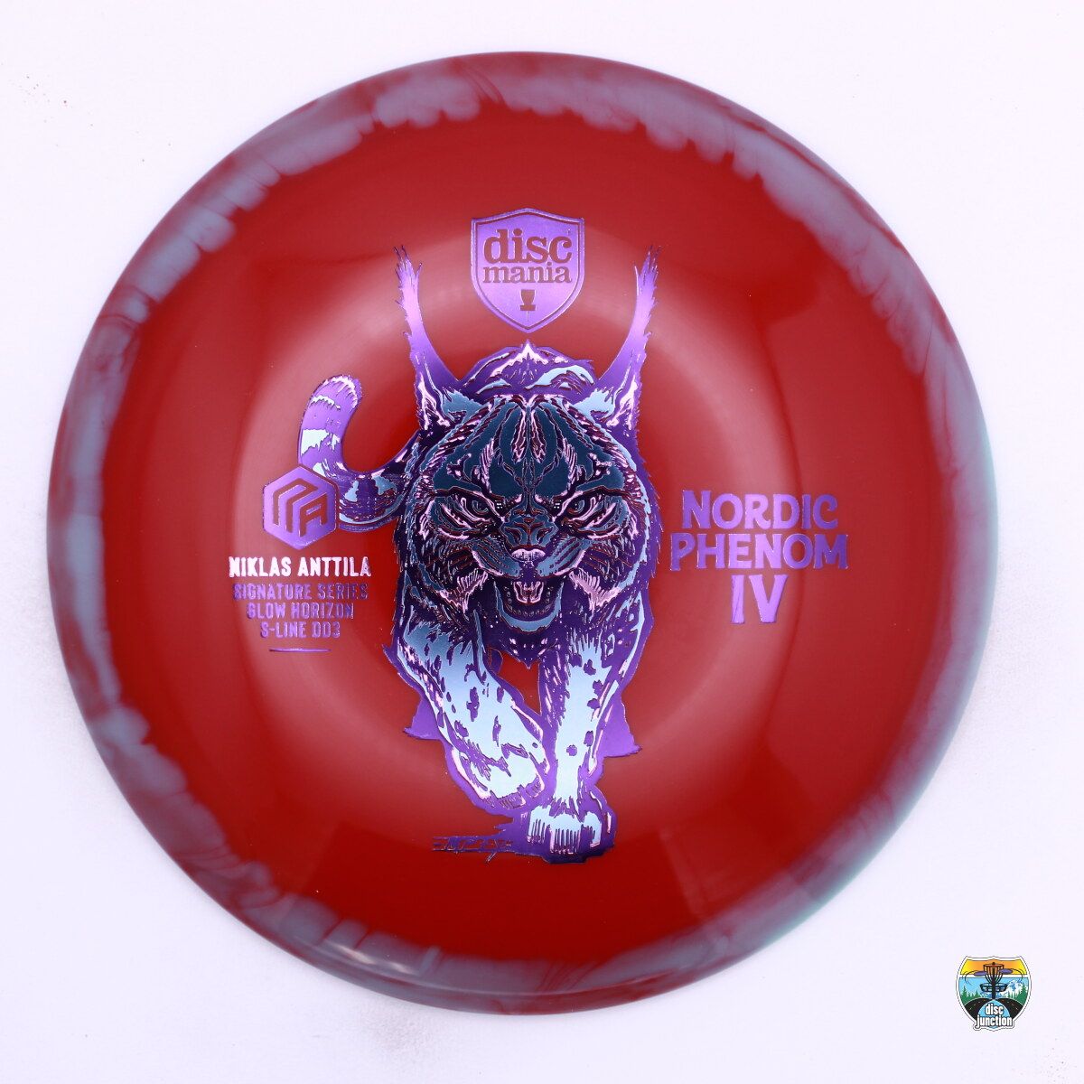 Discmania Horizon S-Line Glow DD3 Signature Series Niklas Anttila Nordic Phenom 4 Triple Foil, Manufacturer Weight Range: 173+ Grams, Color: Red/Purple/Blue, Serial Number: 0504-0010