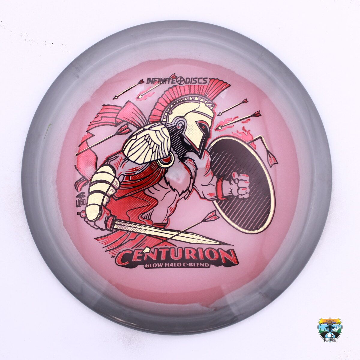 Infinite Discs Halo C-Blend Glow Centurion, Manufacturer Weight Range: 166-169 Grams, Color: Pink/Grey, Serial Number: 0488-0015