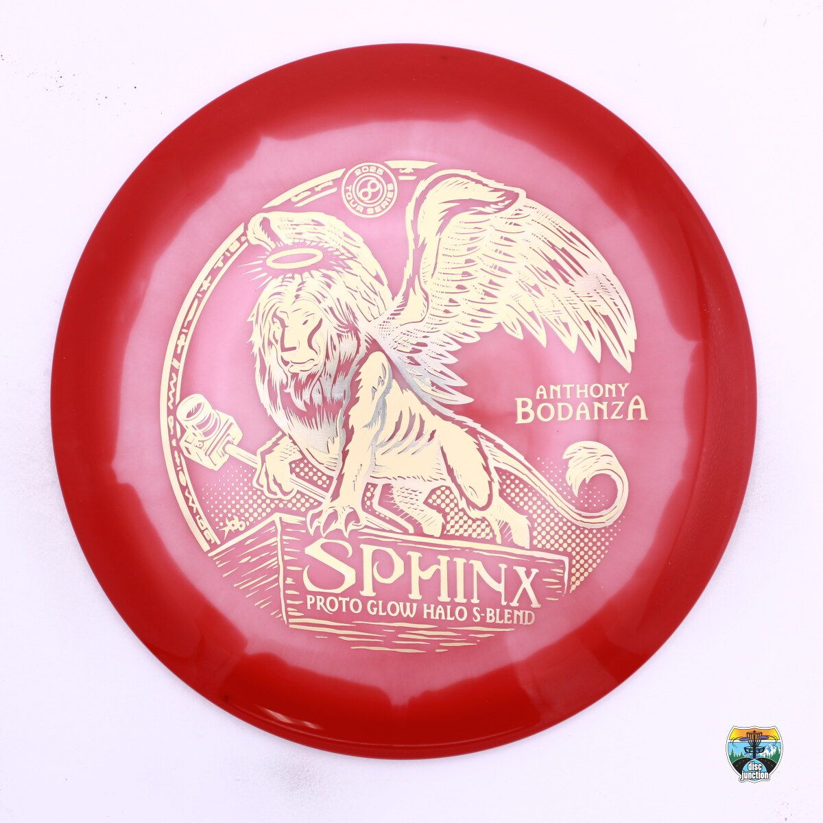 Infinite Discs Halo S-Blend Proto Glow Sphinx 2025 Tour Series Anthony Bodanza, Manufacturer Weight Range: 173-176 Grams, Color: Pink/Red, Serial Number: 0488-0025