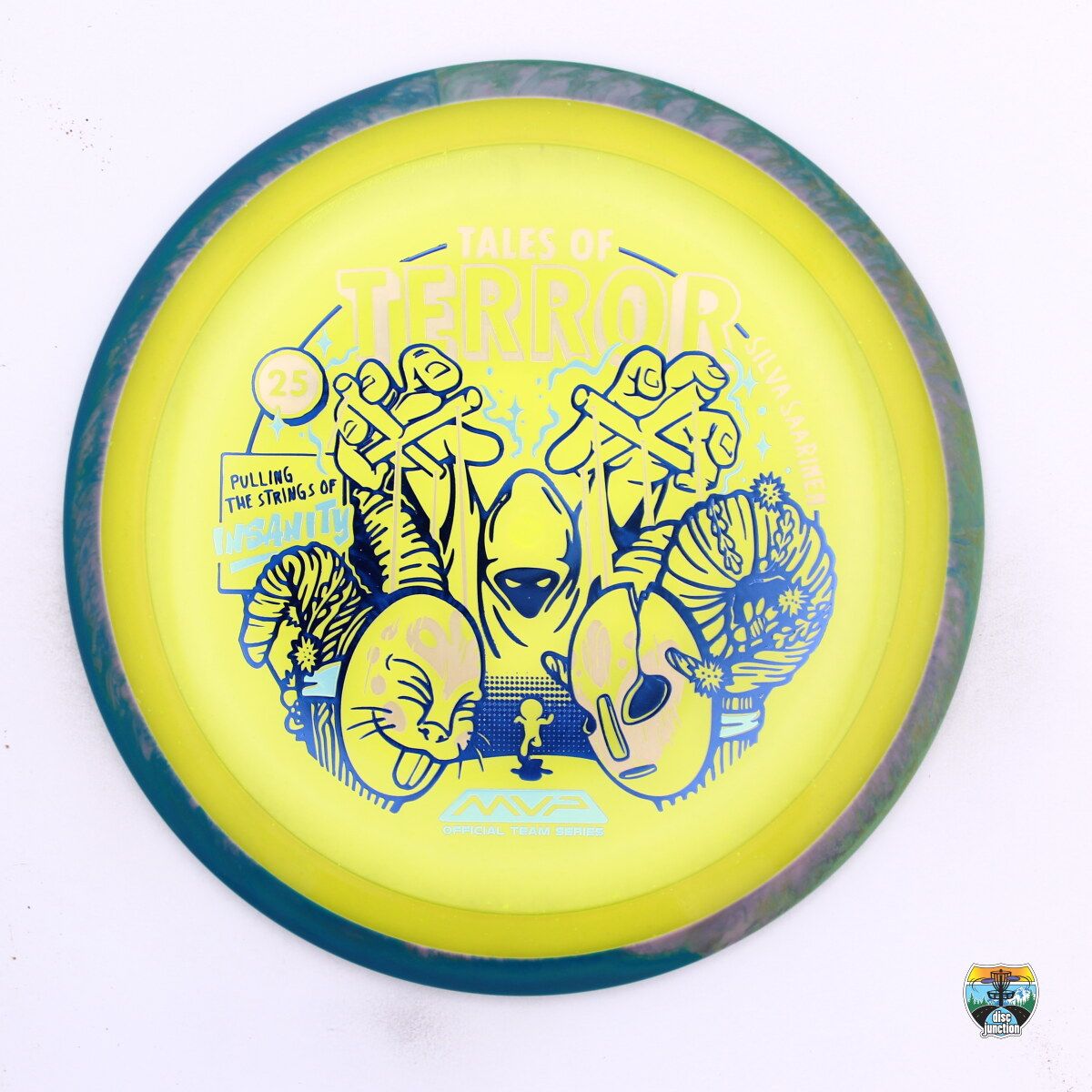 Axiom Particle Proton Insanity Silva Saarinen Team Series 2025 Halloween Special Edition Tales of Terror, Manufacturer Weight Range: 170-175 Grams, Color: Yellow/Blue, Serial Number: 0513-0071