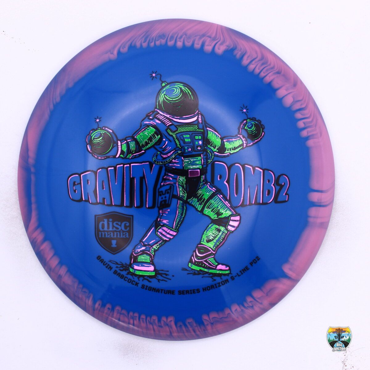 Discmania Horizon S-Line PD2 Signature Series Gavin Babcock Gravity Bomb 2 Triple Foil, Manufacturer Weight Range: 173+ Grams, Color: Blue/Purple, Serial Number: 0568-0011