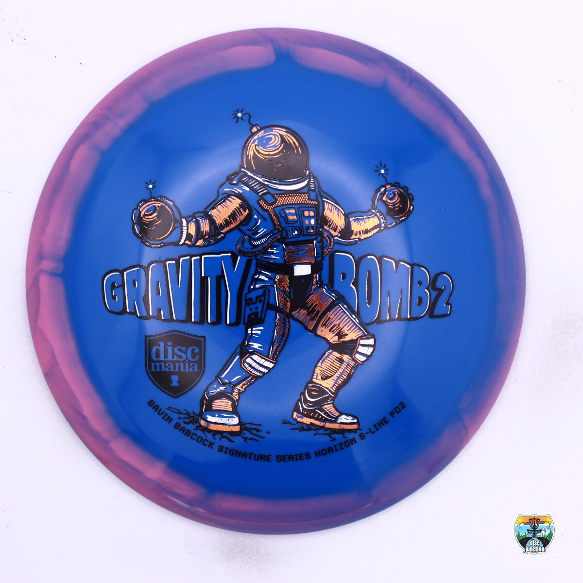 Discmania Horizon S-Line PD2 Signature Series Gavin Babcock Gravity Bomb 2 Triple Foil, Manufacturer Weight Range: 173+ Grams, Color: Blue/Purple, Serial Number: 0628-0005