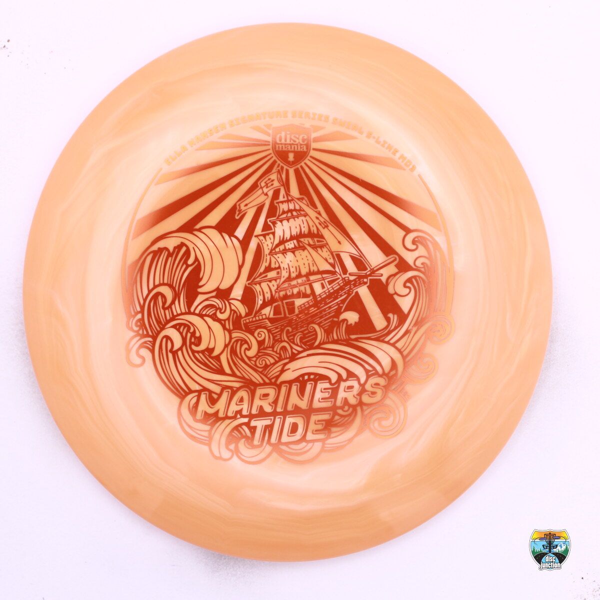 Discmania Swirly S-Line MD3 Signature Series Ella Hansen Mariners Tide, Manufacturer Weight Range: 177+ Grams, Color: Orange, Serial Number: 0554-0011