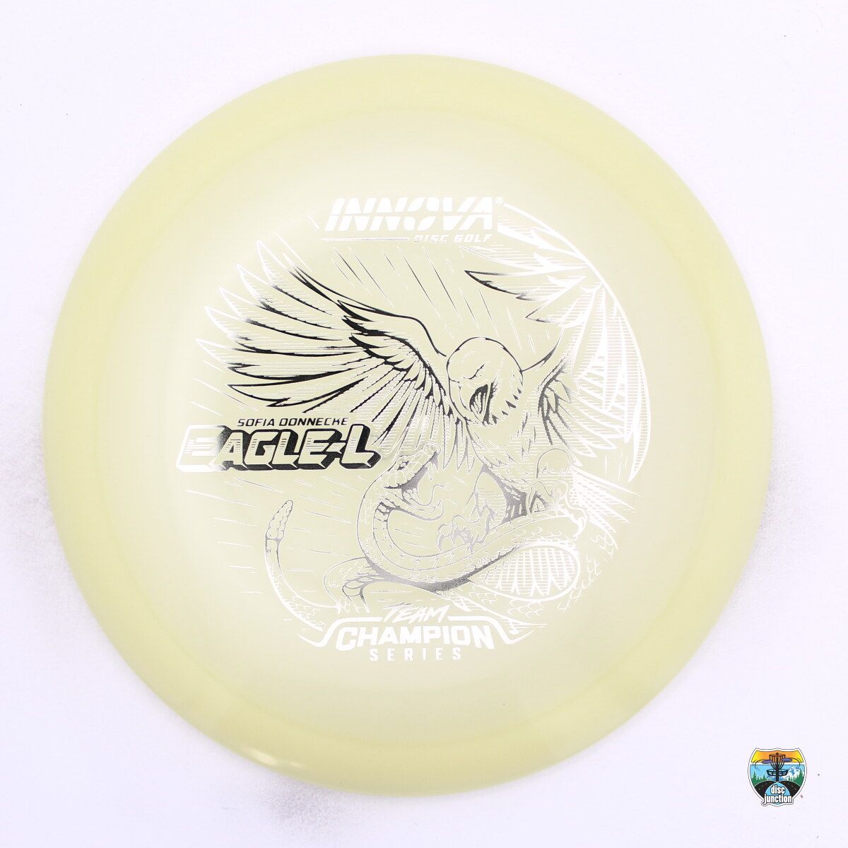 Innova Champion Proto Glow Eagle-L 2026 Team Champion Tour Series Sofia Donnecke, Manufacturer Weight Range: 173-175 Grams, Color: Glow, Serial Number: 0586-0004