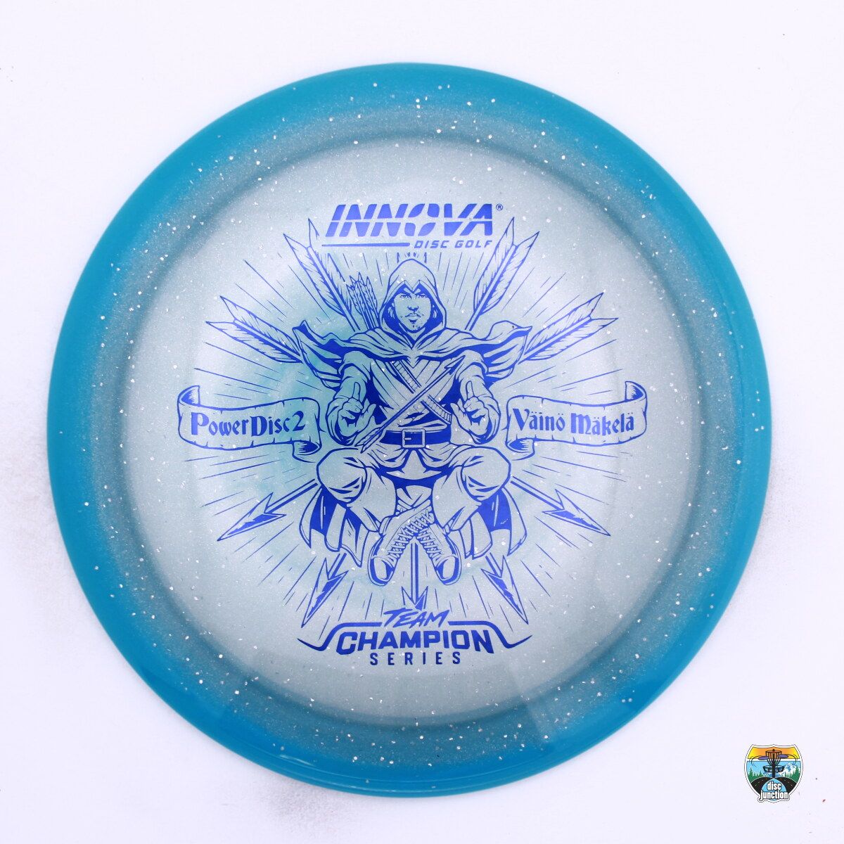 Innova Halo Champion Moondust Power Disc2 2026 Team Champion Tour Series Väinö Mäkelä, Manufacturer Weight Range: 173-175 Grams, Color: Blue, Serial Number: 0586-0022