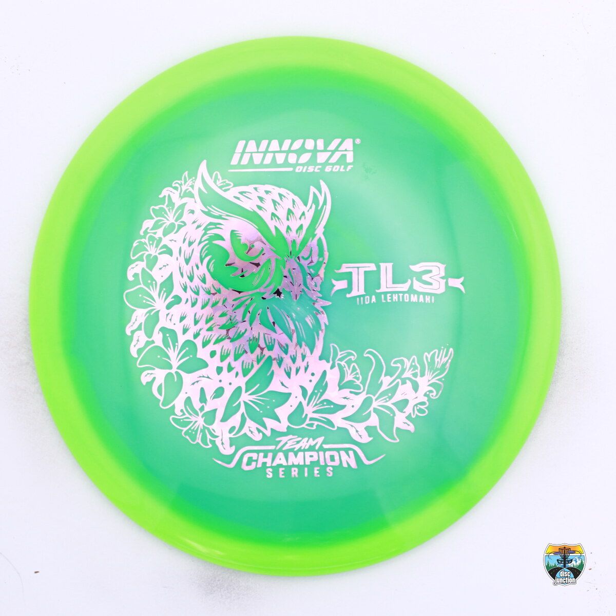 Innova Proto Glow Halo Star TL3 2026 Team Champion Tour Series Iida Lehtomäki, Manufacturer Weight Range: 173-175 Grams, Color: Green/Green, Serial Number: 0586-0147
