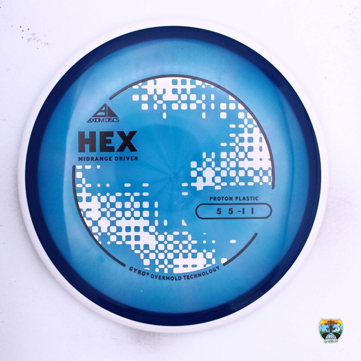 Axiom Proton Hex, Manufacturer Weight Range: 165-169 Grams, Color: Blue/White, Serial Number: 0633-0110