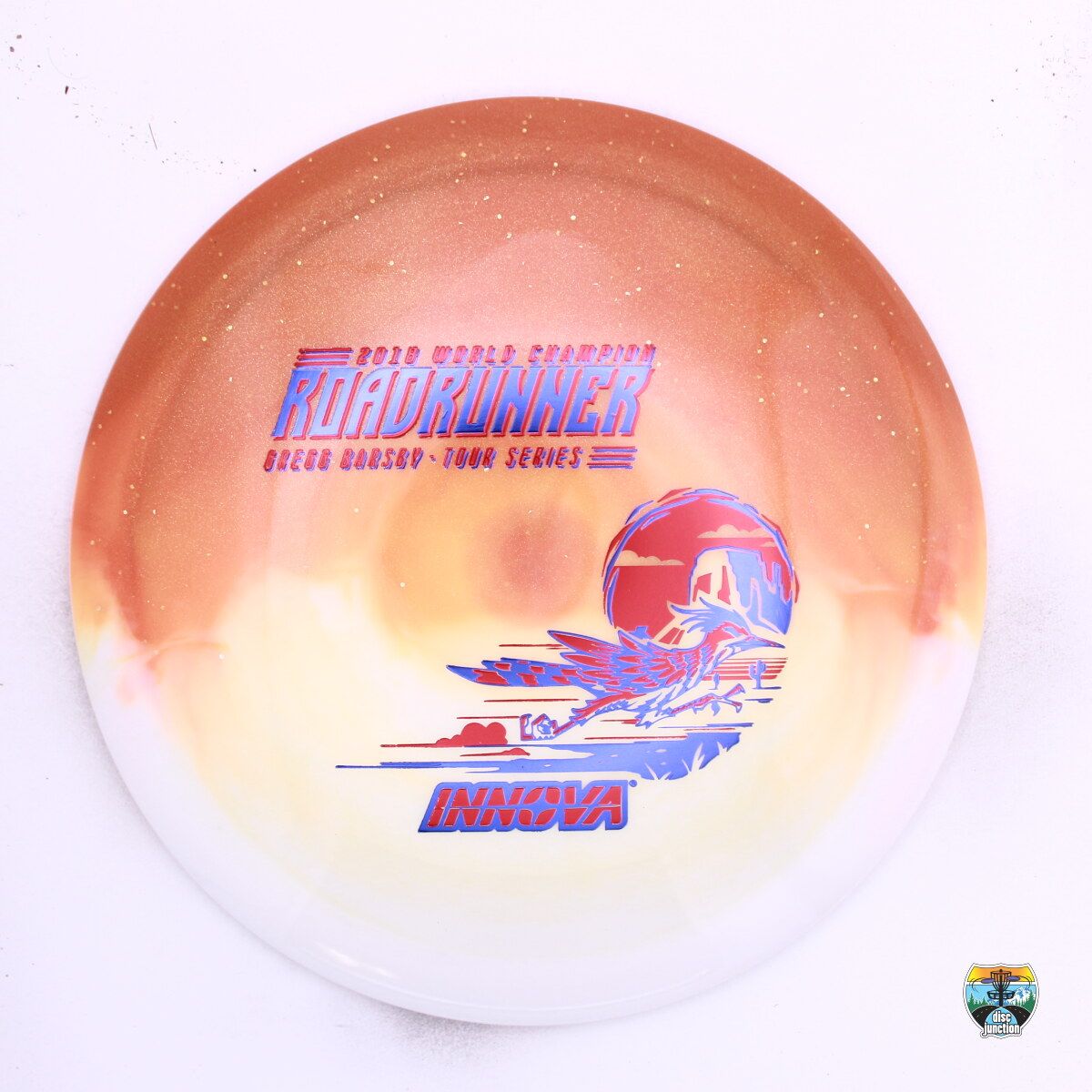 Innova Duo Roadrunner 2026 Star Team Tour Series Gregg Barsby 2018 World Champion, Manufacturer Weight Range: 173-175 Grams, Color: Orange/White, Serial Number: 0635-0002