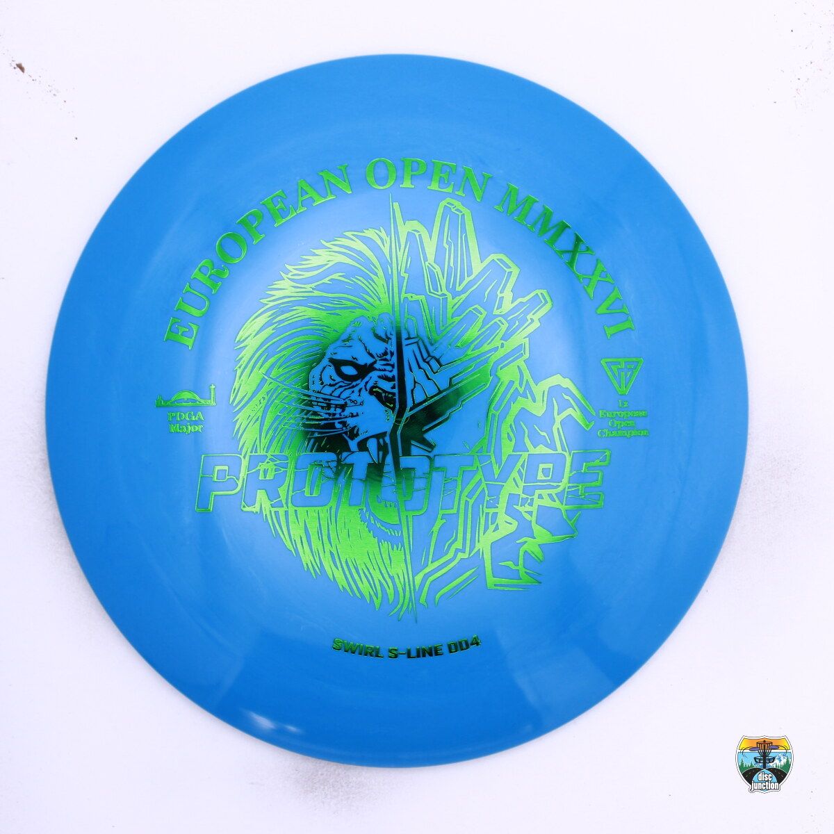 Discmania Swirly S-Line DD4 Prototype 2026 European Open Fundraiser, Manufacturer Weight Range: 173+ Grams, Color: Blue, Serial Number: 0641-0008