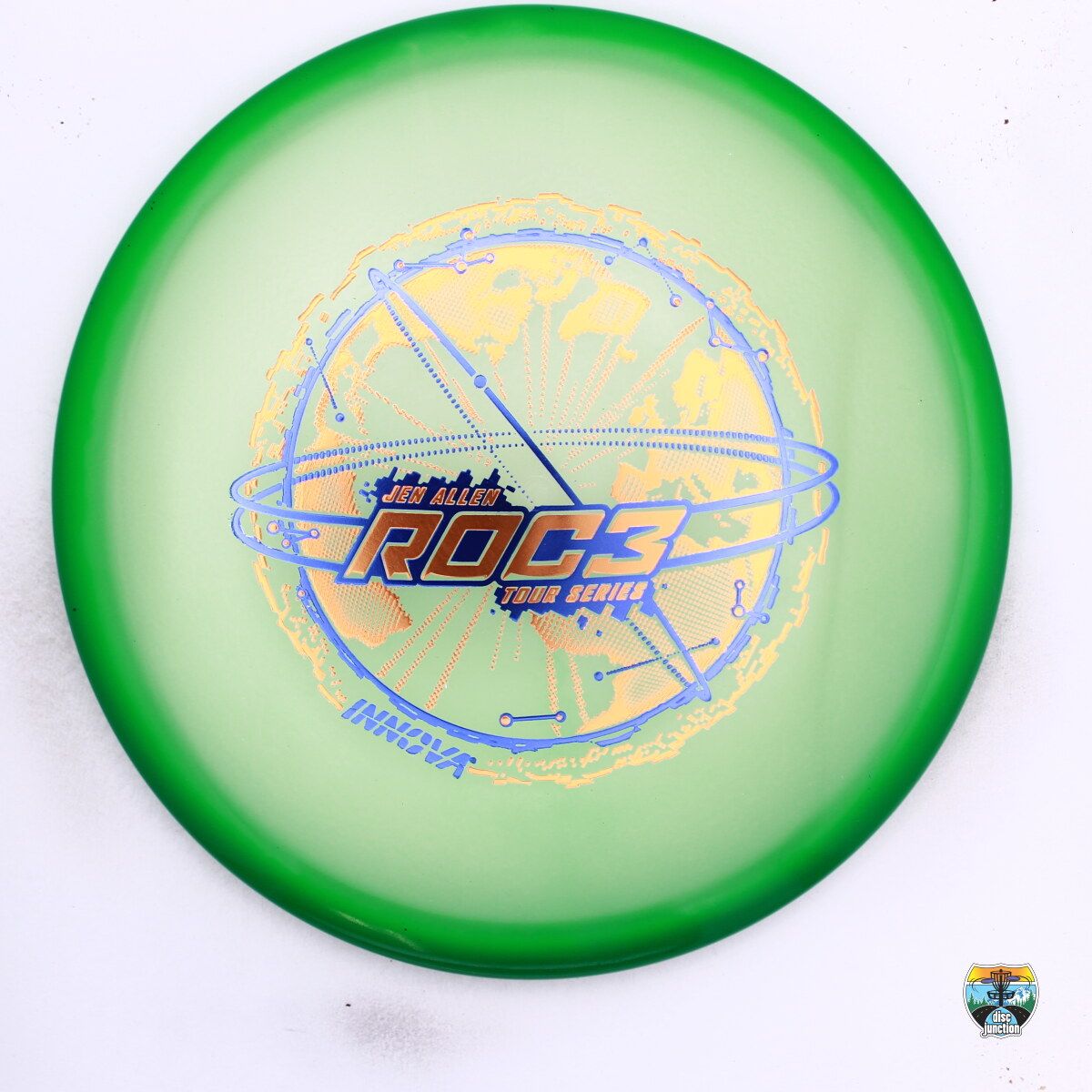 Innova Proto Glow Halo Champion Roc3 2026 Star Team Tour Series Jen Allen, Manufacturer Weight Range: 178-180 Grams, Color: Green, Serial Number: 0668-0001