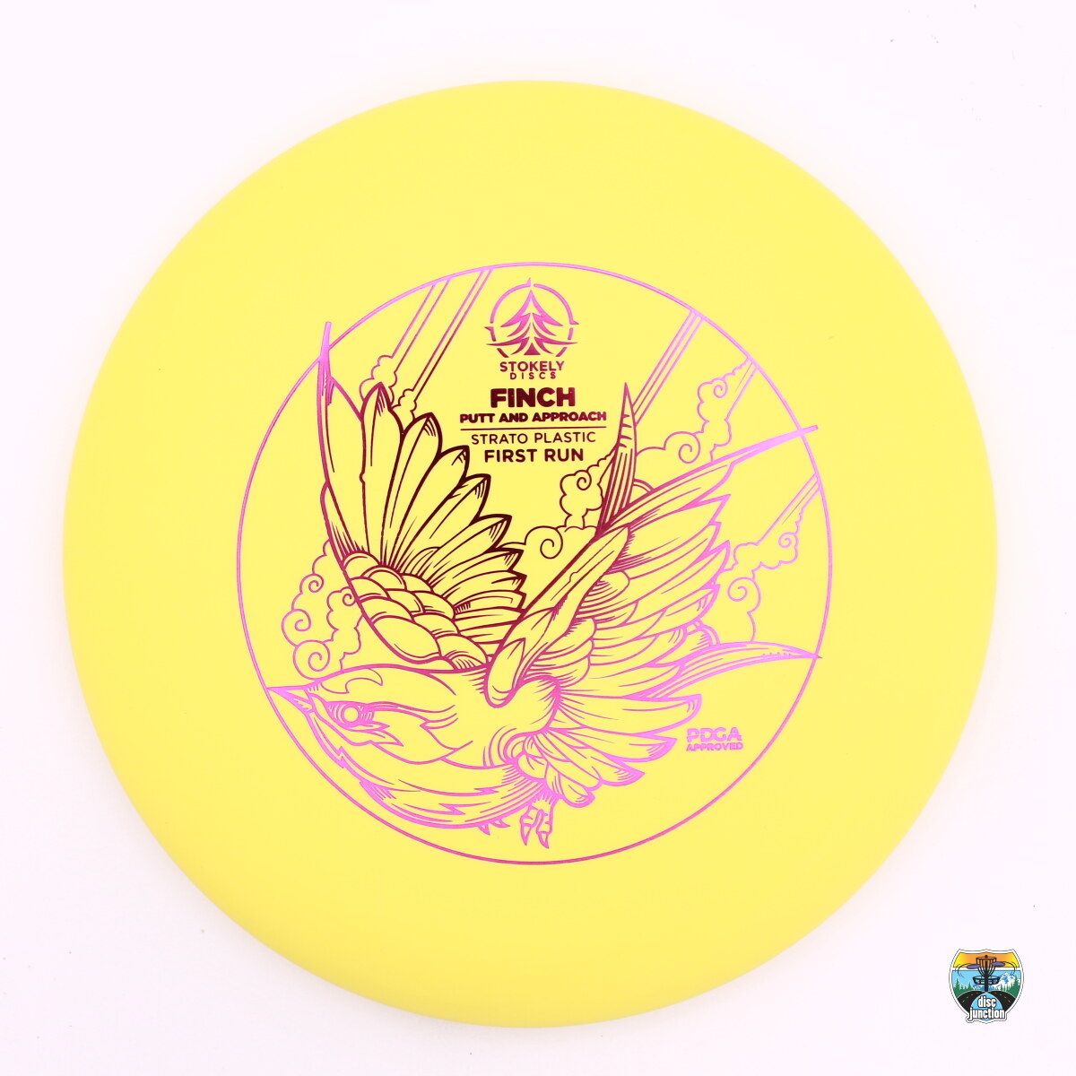 Stokely Discs - Strato Finch First Run, Manufacturer Weight Range: 165-169 Grams, Color: Yellow, Serial Number: 0695-0001