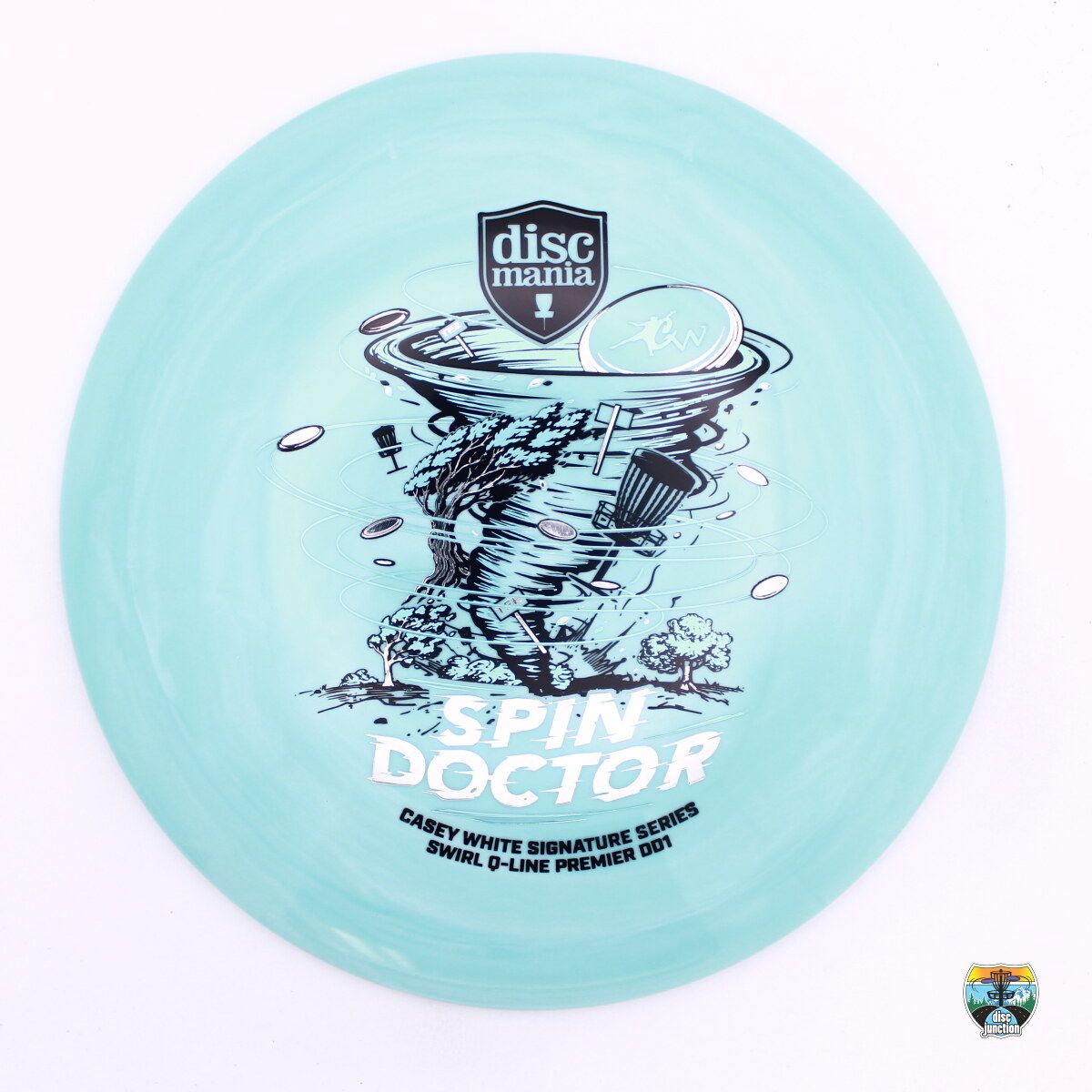 Discmania Swirl Q-Line Premier DD1 Signature Series Casey White Spin Doctor, Manufacturer Weight Range: 165-169 Grams, Color: Blue, Serial Number: 0717-0027