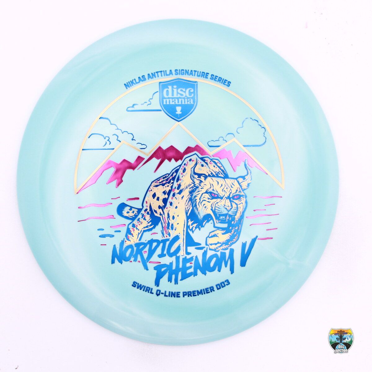 Discmania Swirl Q-Line Premier DD3 Signature Series Niklas Anttila Nordic Phenom 5, Manufacturer Weight Range: 173+ Grams, Color: Blue, Serial Number: 0731-0041