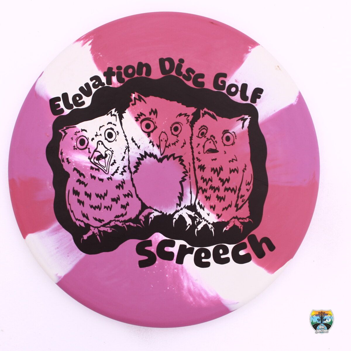 Elevation Disc Golf ecoFLEX Screech, Manufacturer Weight Range: 169-172 Grams, Color: Brambleberry (Pink/Red/White), Serial Number: 0732-0007