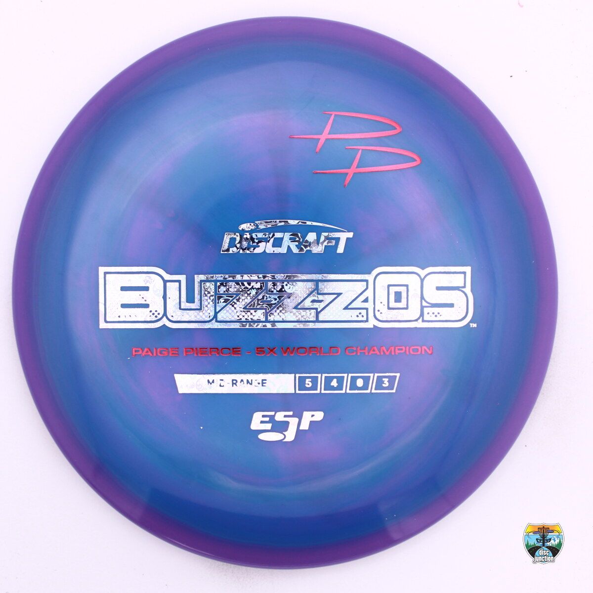 Discraft ESP Buzzz OS Signature Series Paige Pierce 5x, Manufacturer Weight Range: 170-172 Grams, Color: Blue/Purple, Serial Number: 0756-0017