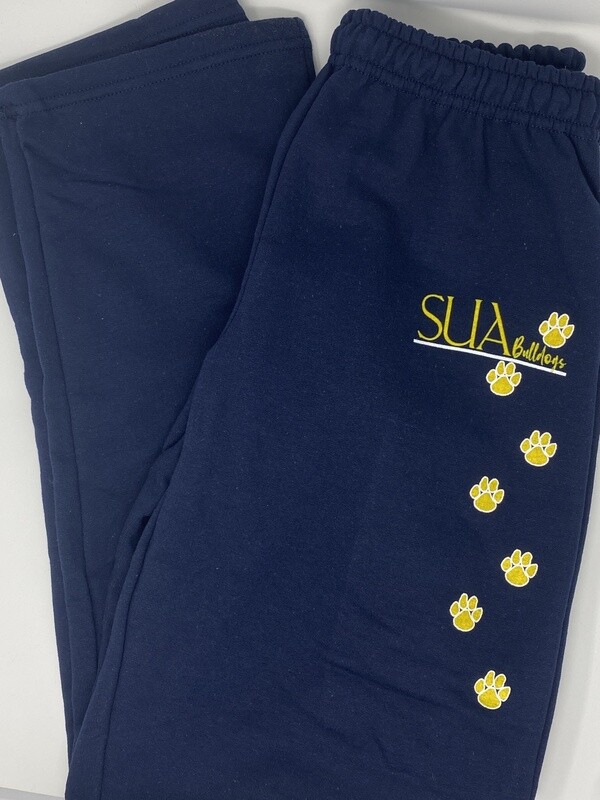 Navy Open Bottom Sweatpants