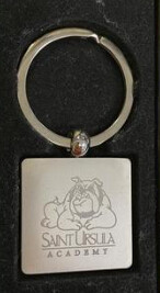 Silver Bulldog Keychain