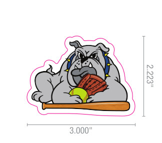 Softball Bulldog Sticker