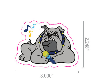 Music Bulldog Sticker