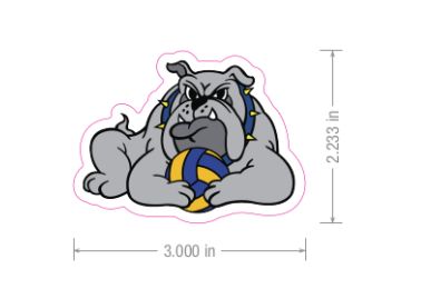 Volleyball Bulldog Sticker