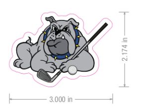 Golf Bulldog Sticker