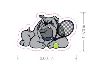 Tennis Bulldog Sticker