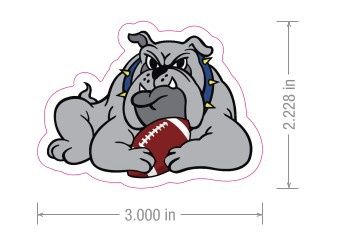Flag Football Bulldog Sticker