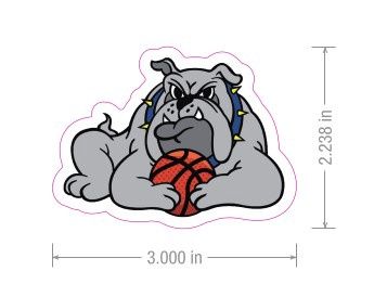 Basketball Bulldog Sticker
