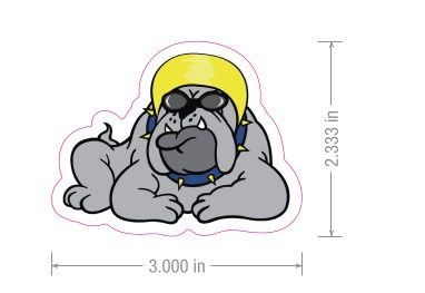 Swimming Bulldog Sticker