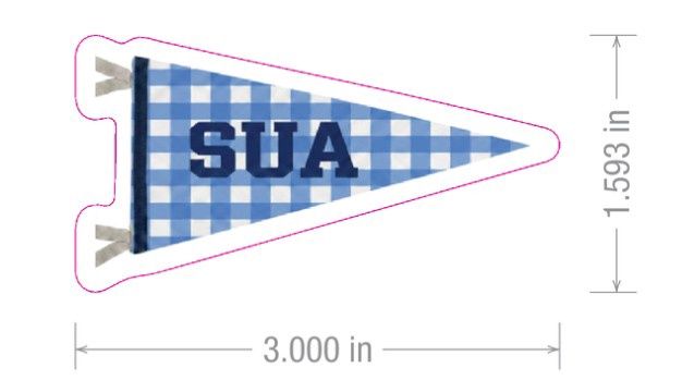 Gingham Pennant Sticker