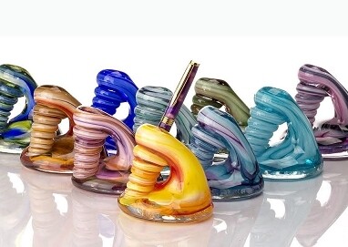 HAND BLOWN GLASS PEN HOLDER