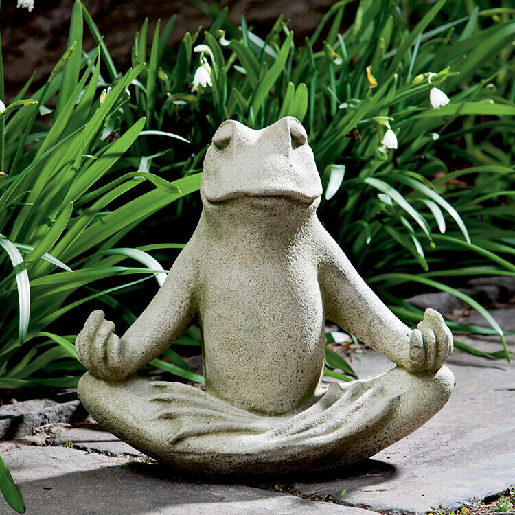 TOTALLY ZEN FROG TOO (MED 12&quot;) STONE STATUE