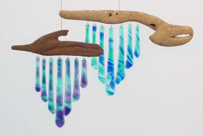 TINKLY WINKLER GLASS AND WOOD WIND CHIME LARGE